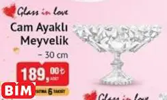 GLASS İN LOVE CAM AYAKLI MEYVELİK   ~ 30 CM